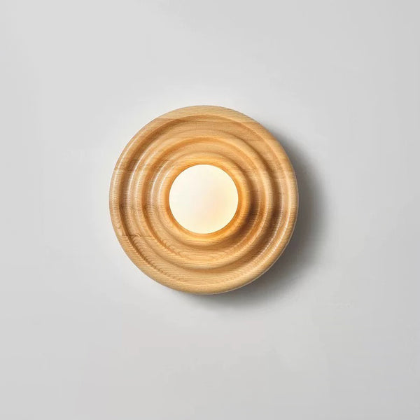 Wandlampe aus Massivholz im japanischen Stil mit Wasserkräuselungen