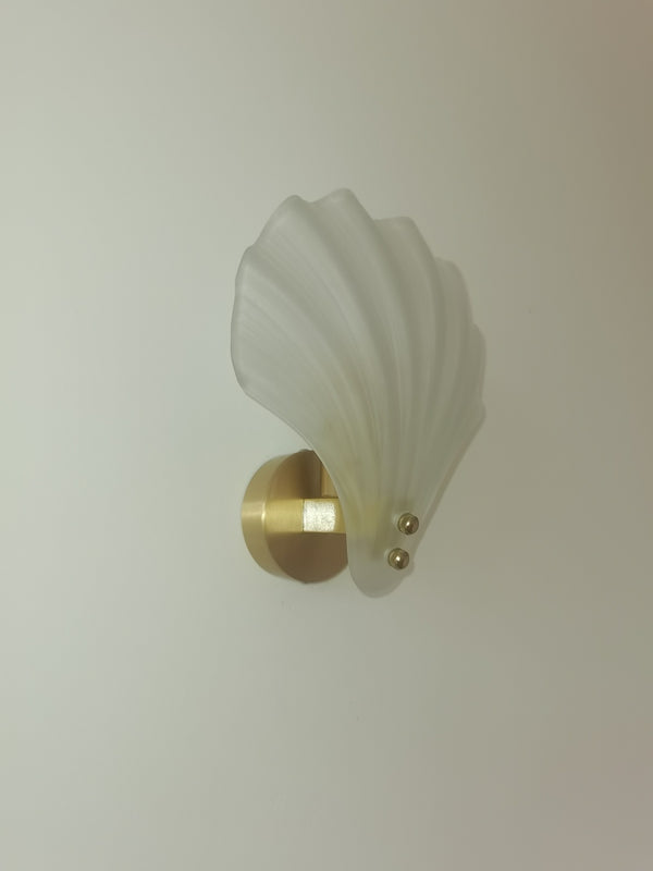 Messing Glas KristallShell Wandleuchte