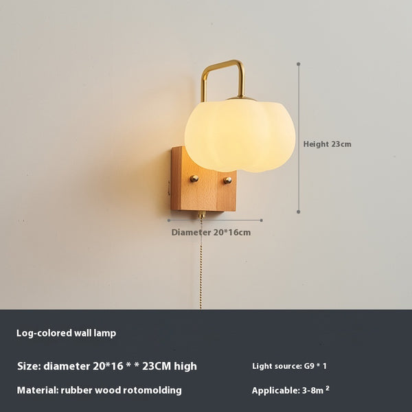Kreative Wandlampe aus Massivholz in Baumwollform