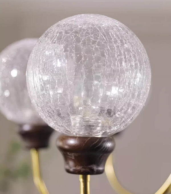 Amerikanischer Retro-Kronleuchter aus Massivholz für das Wohnzimmer