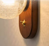 Solid wood crack glass aisle wall lamp