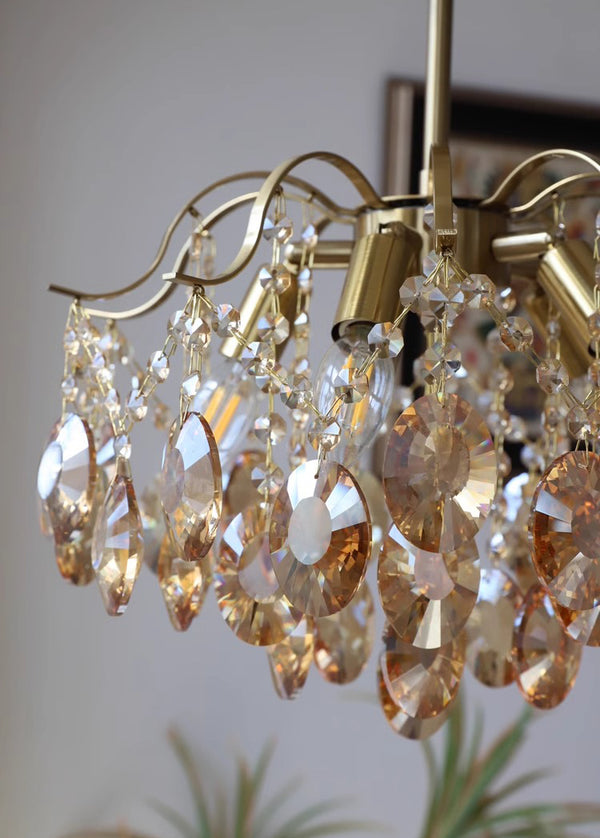 French retro glass chandelier