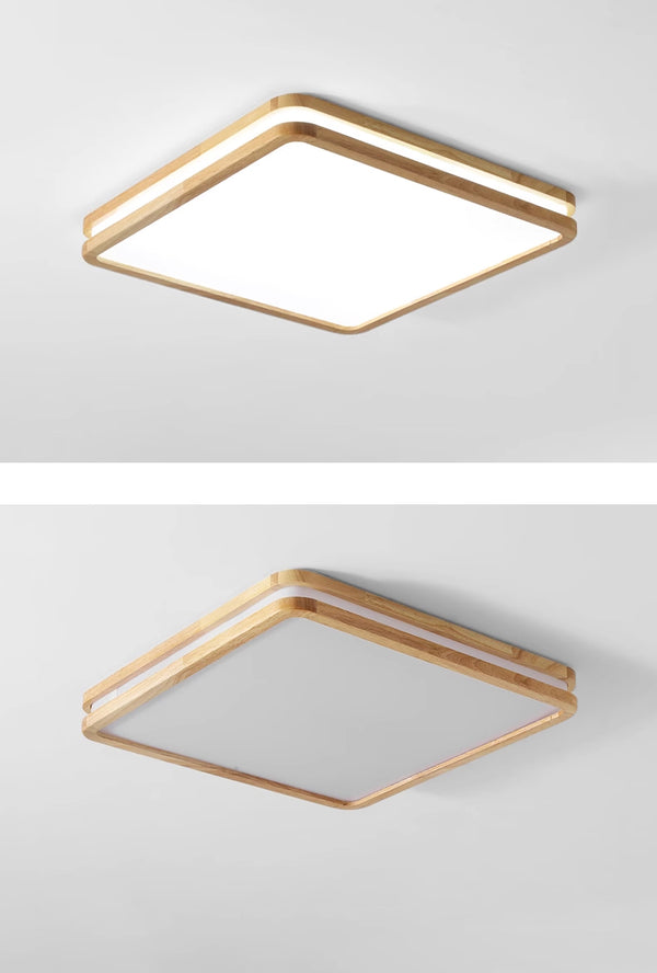Solid wood LED ceiling light