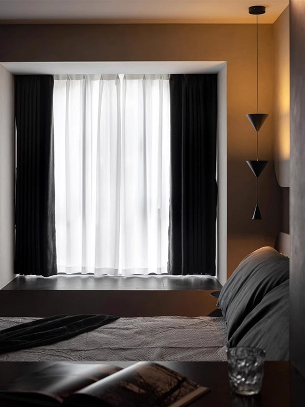 Minimalist conical bedroom bedside background wall chandelier