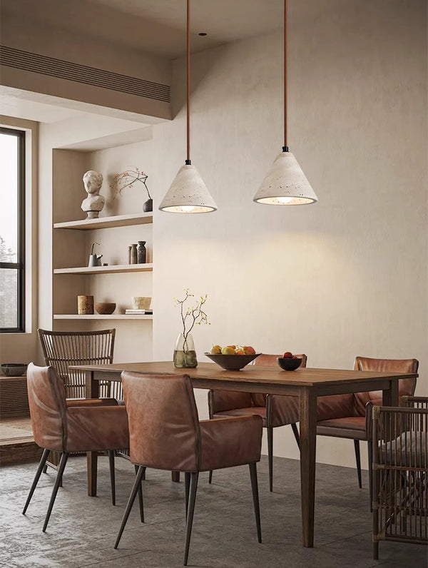 Japanese style creative yellow travertine bedroom chandelier