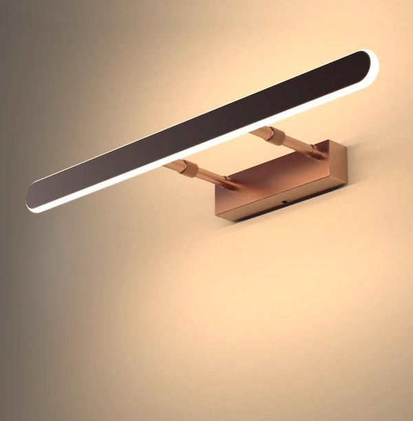 Coffee color retractable mirror front wall lamp