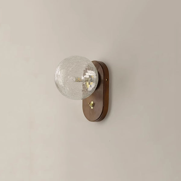 Solid wood crack glass aisle wall lamp