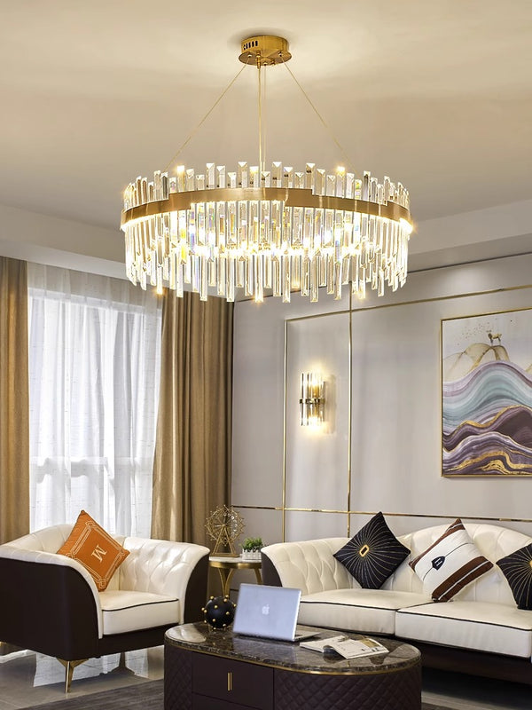 French light luxury LED living room crystal chandelier