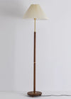 Stehlampe aus Walnussholz mit Plissee