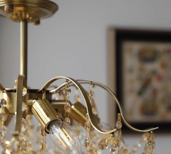 French retro glass chandelier