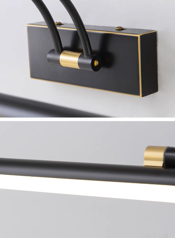 Retractable folding mirror wall lamp