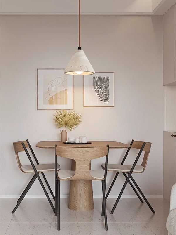 Japanese style creative yellow travertine bedroom chandelier