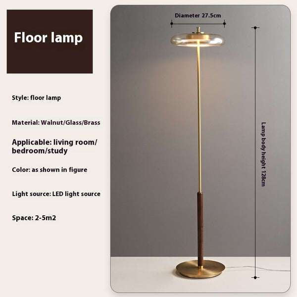 American retro solid wood floor lamp