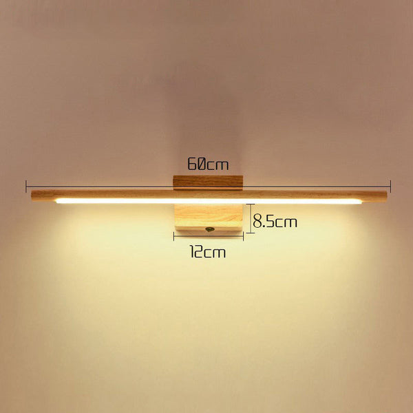 Applique murale nordique en bois massif avec miroir