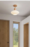 Deckenlampe aus Massivholz im cremefarbenen Stil