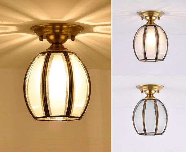European style copper home decoration corridor entrance balcony small ceiling lamp
