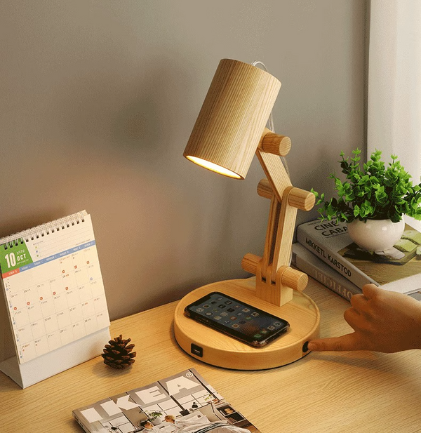 Japanese style log creative table lamp