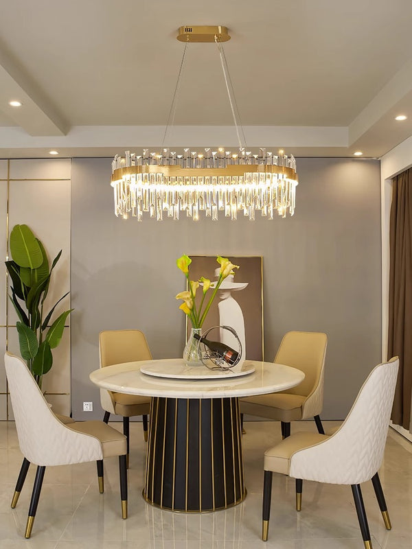 French light luxury LED living room crystal chandelier