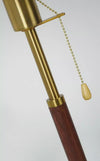 Stehlampe aus Walnussholz mit Plissee