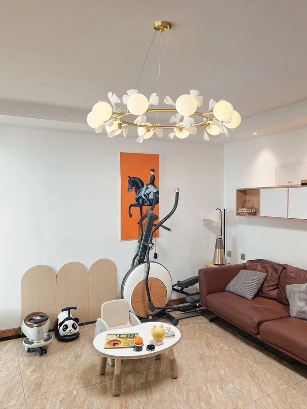 French creative ginkgo leaf living room chandelier