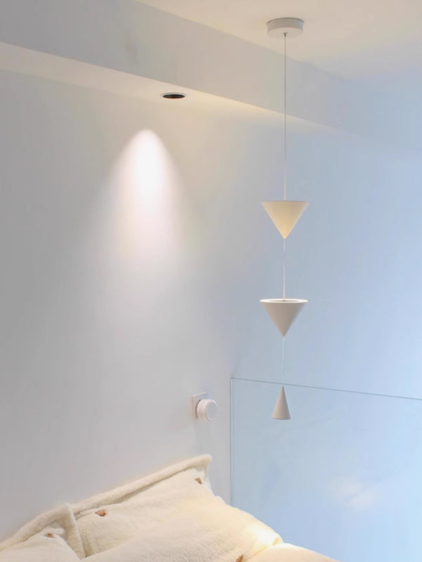 Minimalist conical bedroom bedside background wall chandelier
