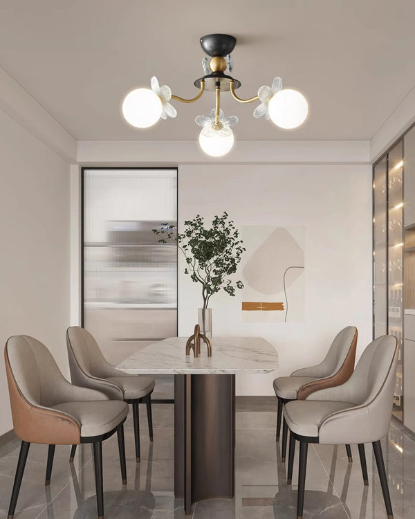French cream style full copper living room and bedroom ceiling lamp