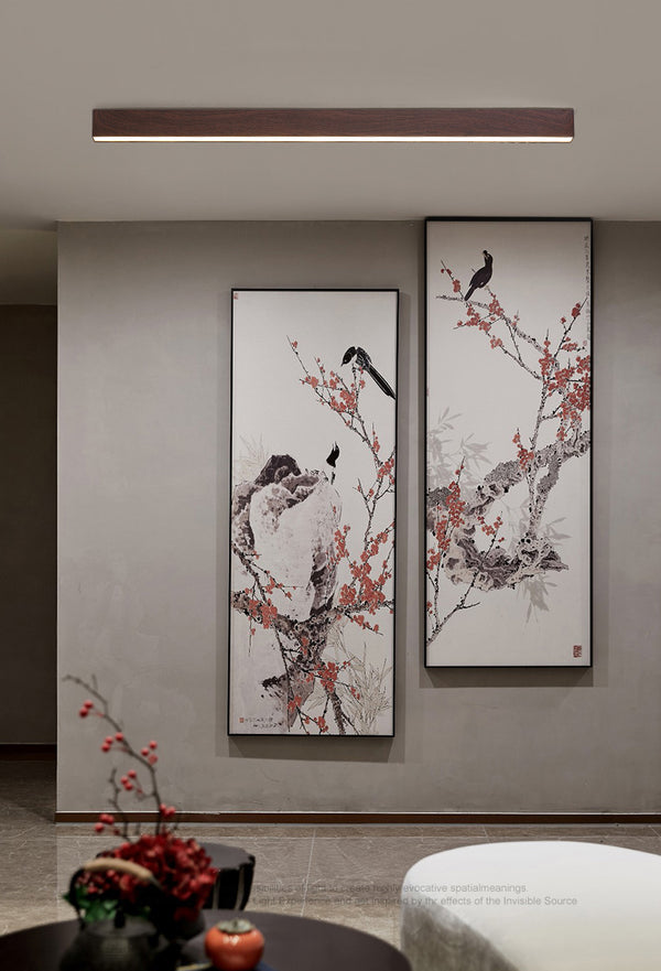 Lange Deckenlampe im japanischen Stil