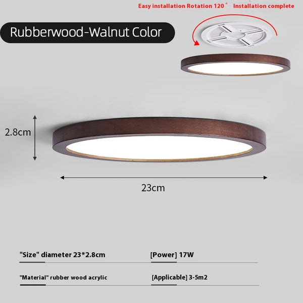 LED-Deckenlampe aus Massivholz im japanischen Stil