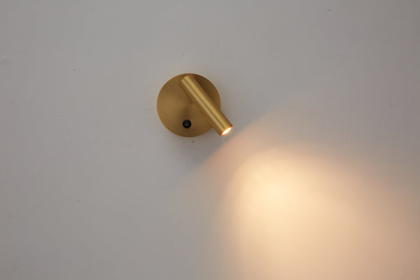 Lampe de chevet murale rotative tout en cuivre