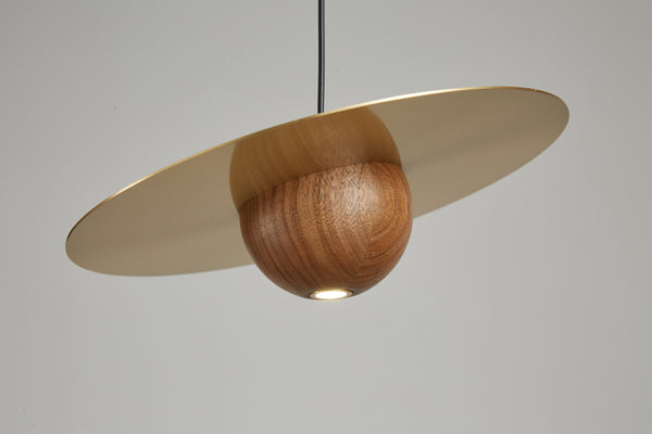 Walnut all copper bedside chandelier