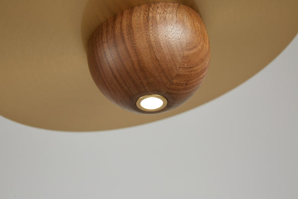 Walnut all copper bedside chandelier