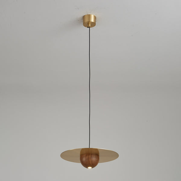 Walnut all copper bedside chandelier
