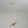 Walnut all copper bedside chandelier