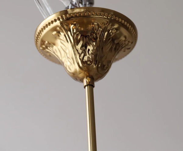 French retro glass chandelier