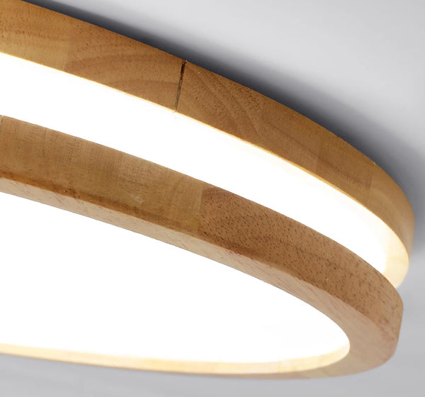 Solid wood LED ceiling light