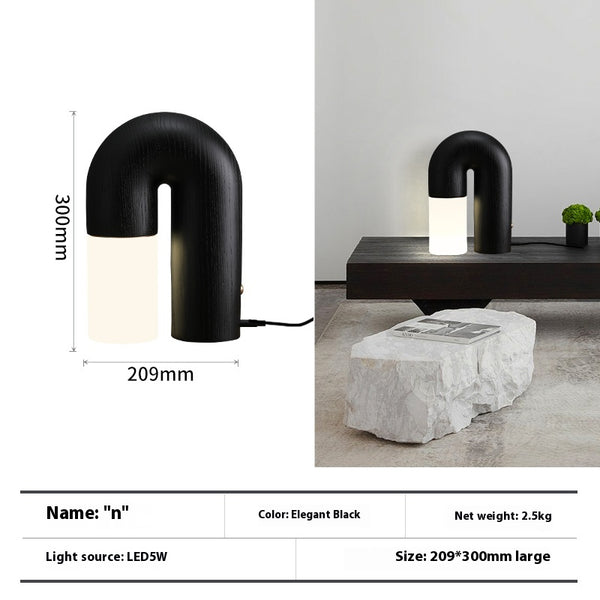 Lampe de table de chambre à coucher en bois massif