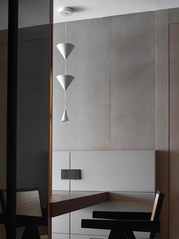 Minimalist conical bedroom bedside background wall chandelier
