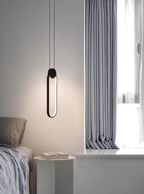 Minimalist LED Line Bedroom Bedside Chandelier