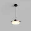 French mid-century style walnut color dining table chandelier