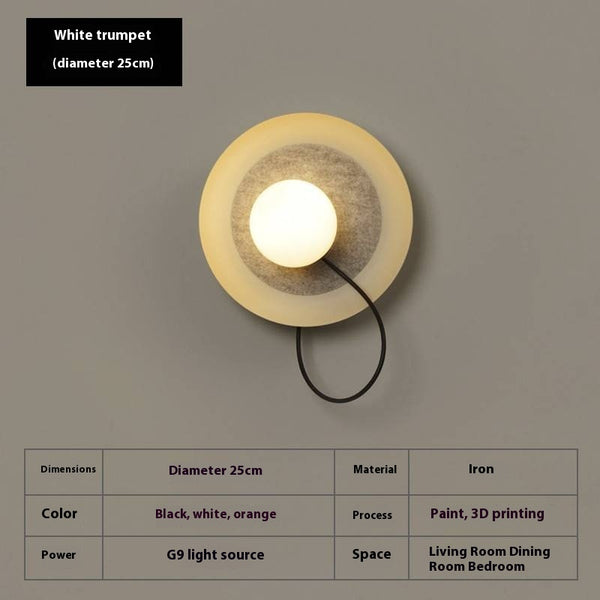 Applique murale de chevet créative en verre de style nordique