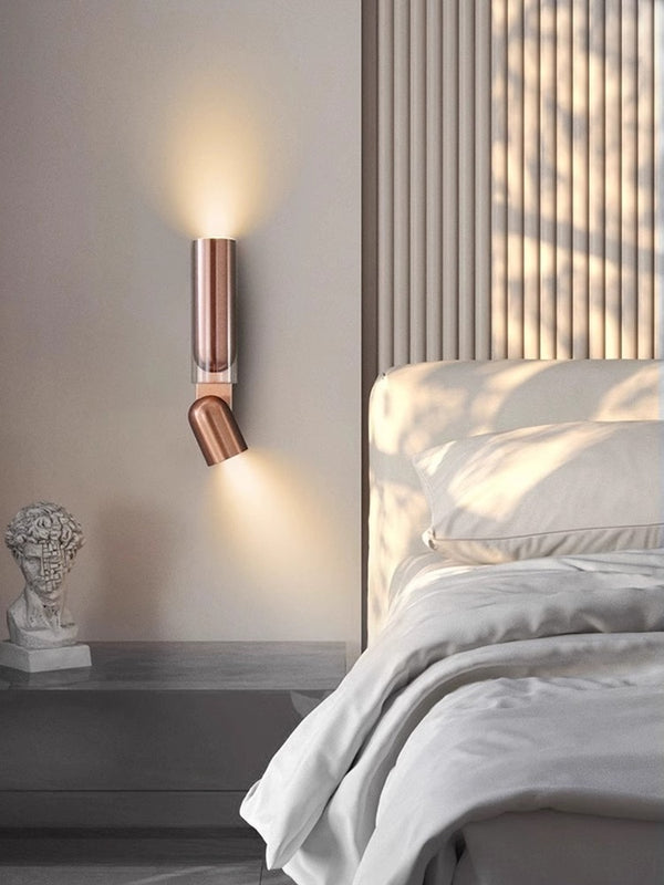 Nordic minimalist double head rotatable bedroom bedside wall lamp