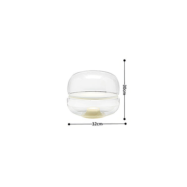 Round glass cloud stone bedside table lamp