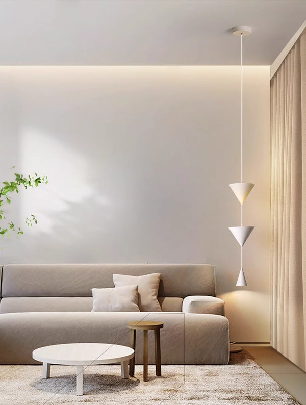 Minimalist conical bedroom bedside background wall chandelier