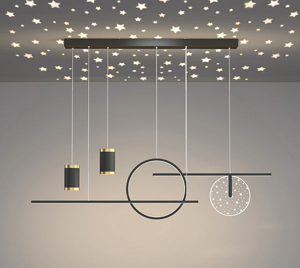 Lustre de table à manger créatif en forme d'étoile
