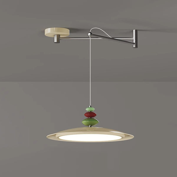 Lustre de salle à manger en forme de soucoupe volante de style crème
