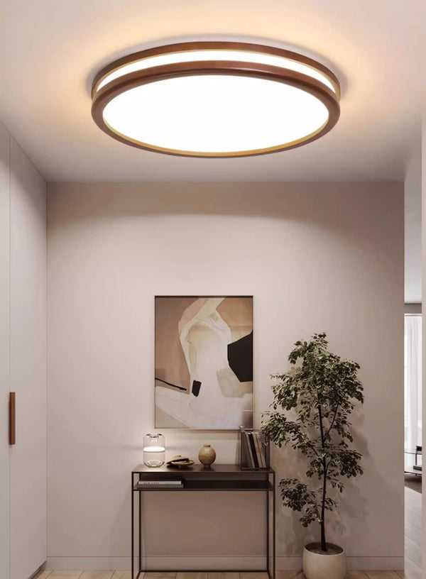 Solid wood LED ceiling light