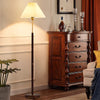 Stehlampe aus Walnussholz mit Plissee