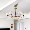 French solid wood fabric chandelier