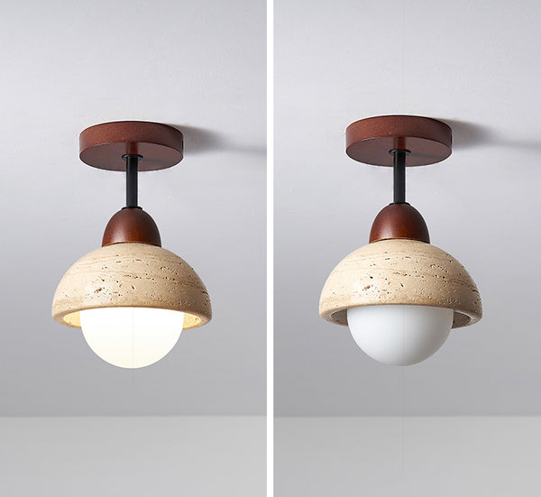 Plafonnier d'allée en travertin jaune