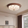 Walnut Color Glass Bedroom Ceiling Light